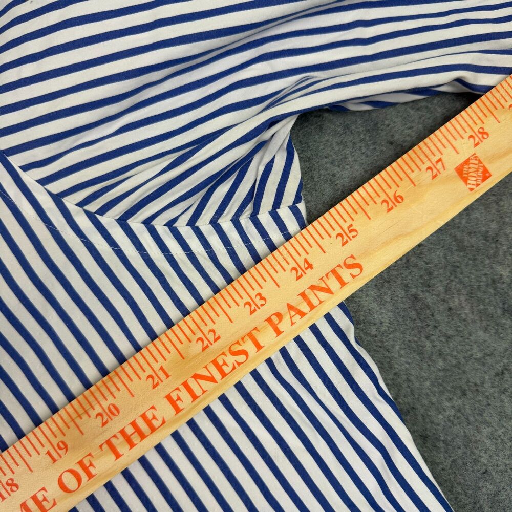Men's Polo Ralph Lauren Classic Long Sleeve Shirt Striped Size Large Blue White - Picture 7 of 8